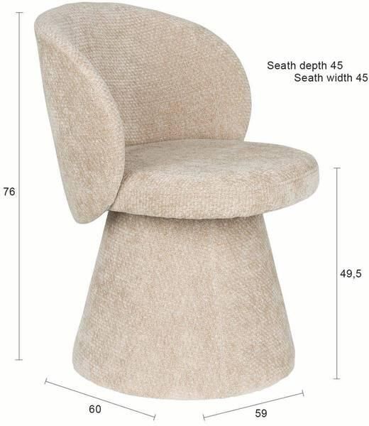 Housecraft living Milly Eetkamerstoel Bouclé Taupe - Foto 3