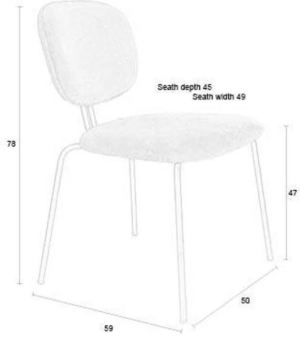 Housecraft living Feliz Lifestyle Bouton Eetkamerstoelen Off White Set van 2 - Foto 4