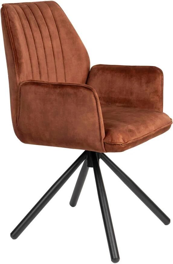 Housecraft living Jamie Eetkamerstoelen met armleuning Rust Bruin Set van 2 - Foto 3