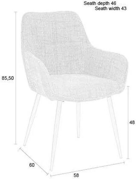 Housecraft Living Housecraft Jez Eetkamerstoelen armleuning Oranje Set van 2 - Foto 4