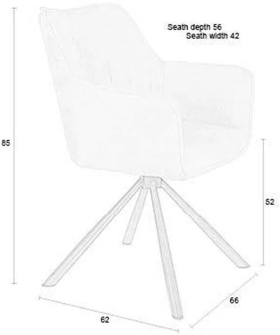 Housecraft living Kodak Eetkamerstoelen Armleuning Beige Set van 2 - Foto 4