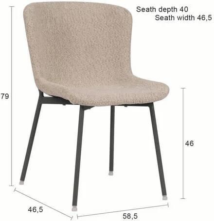 Housecraft living Maryan Eetkamerstoelen Off White Gebroken wit Set van 2 - Foto 3