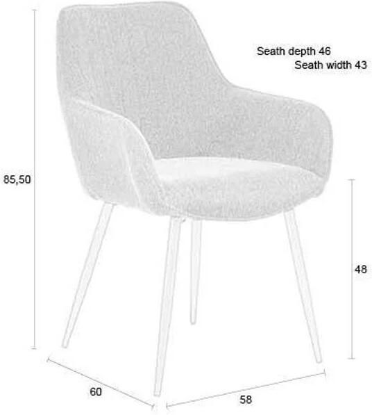 Housecraft Living Housecraft Maud Eetkamerstoelen met armleuning Roze Set van 2 - Foto 7