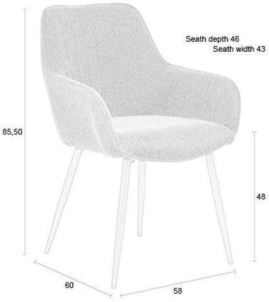 Housecraft Living Housecraft Maud Eetkamerstoelen met armleuning Taupe Set van 2 - Foto 3