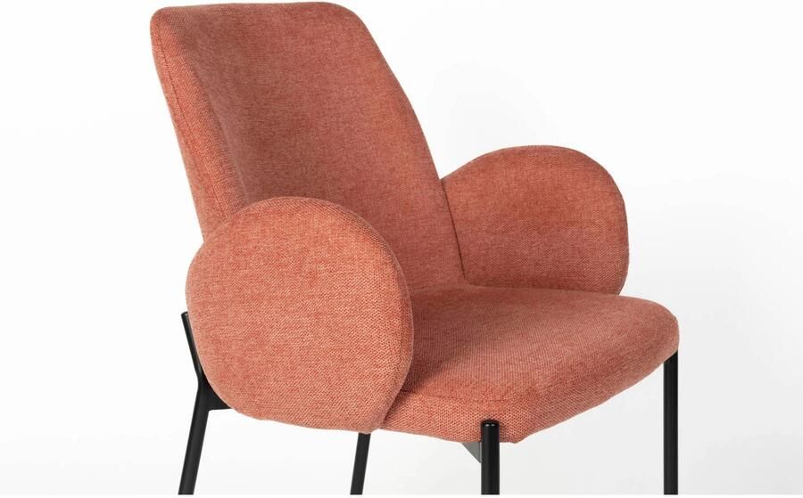 Housecraft Living Housecraft Tjarda Eetkamerstoelen met armleuning Oudroze Set van 2 - Foto 3