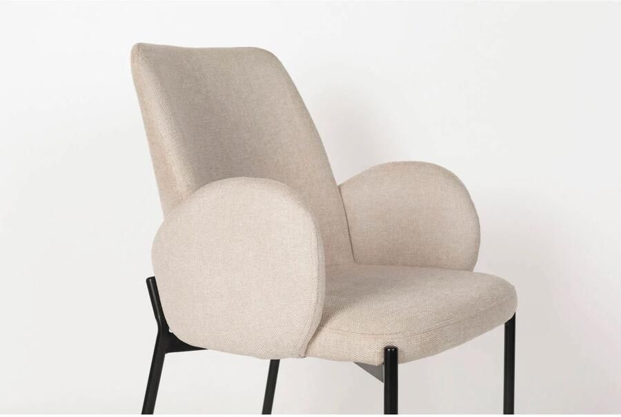 Housecraft Living Housecraft Tjarda Eetkamerstoelen armleuning Taupe Set van 2 - Foto 3
