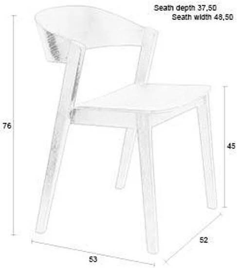 Housecraft Living Housecraft Wooz Eetkamerstoelen Eikenhout Walnoot bruin Set van 2 - Foto 4