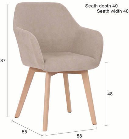 Housecraft living Yala Eetkamerstoelen Beige Set van 2 - Foto 4