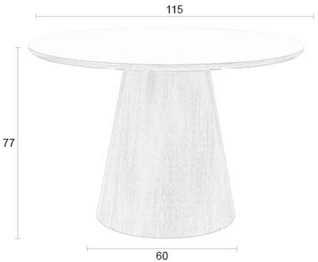 Housecraft living Feliz Lifestyle Almira Eettafel Rond 115 cm Hout Wit Bruin - Foto 3