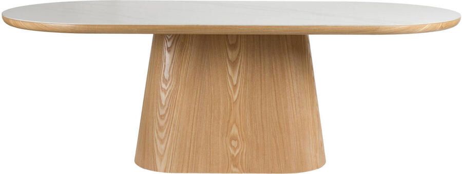 Housecraft living Almira Eettafel Ovaal 180 cm Hout Marmerlook Naturel - Foto 2