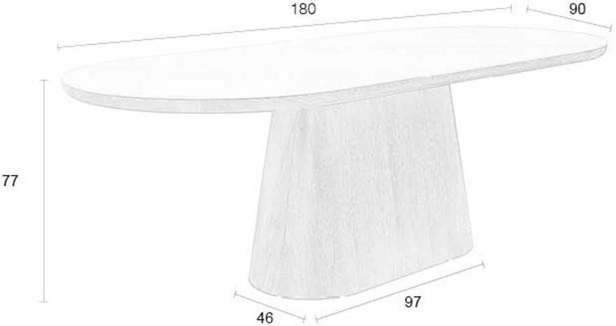 Housecraft living Almira Eettafel Ovaal 180 cm Hout Marmerlook Naturel - Foto 4