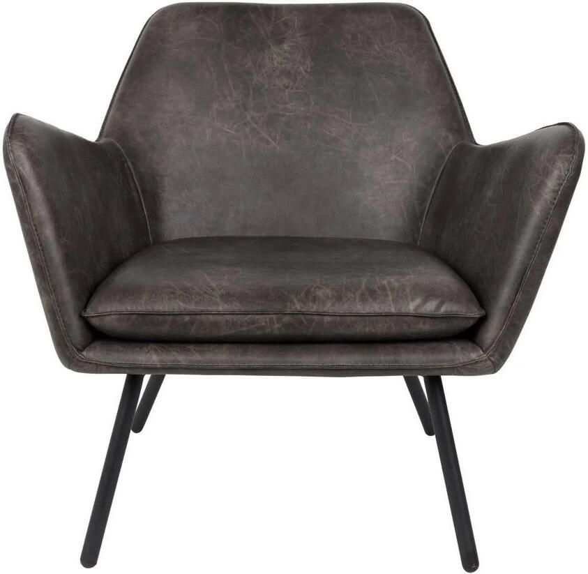 24Designs Luzo stoel Bon 80 x 76 x 78 cm leer staal donkergrijs - Foto 4