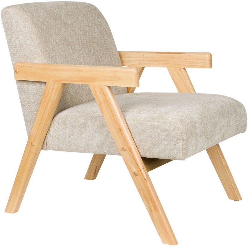 Housecraft Living Panadero Fauteuil met armleuning Hout Naturel| Beige - Foto 3