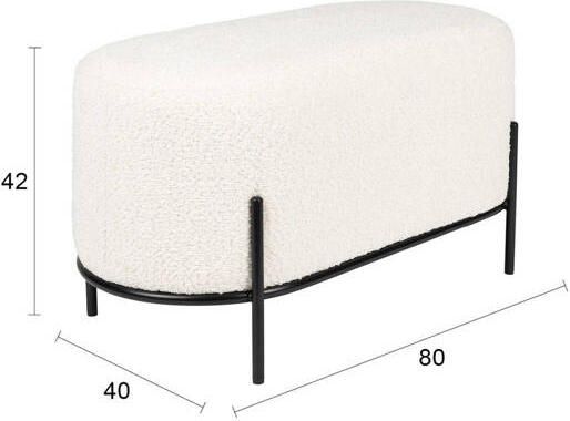 Housecraft living Boz Hocker bankje Off-White Wit} - Foto 2