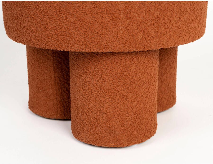Housecraft Living Housecraft Marcos Kruk Poef Bouclé Rood Bruin - Foto 3
