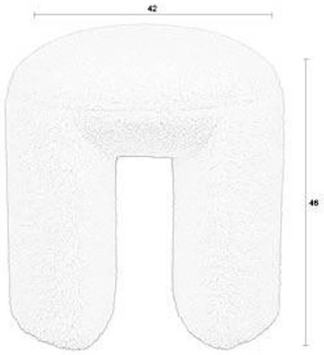 Housecraft living Feliz Lifestyle Noxx Kruk Poef Teddy stof Wit - Foto 4