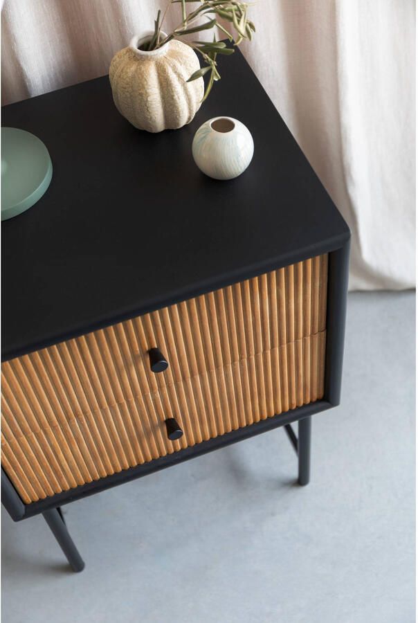 Housecraft Living Housecraft Coztilla Bijzettafel Nachtkastje Zwart Bruin - Foto 2