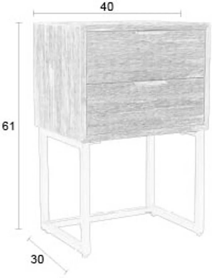 Housecraft Living Housecraft Webster Bijzettafel Nachtkastje Teak Hout Bruin - Foto 2