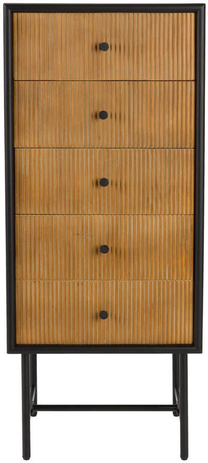 Housecraft Living Coztilla Kast| Opbergkast Hoog Zwart| Bruin - Foto 4