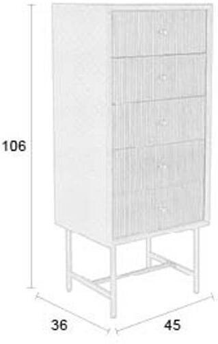 Housecraft Living Coztilla Kast| Opbergkast Hoog Zwart| Bruin - Foto 3