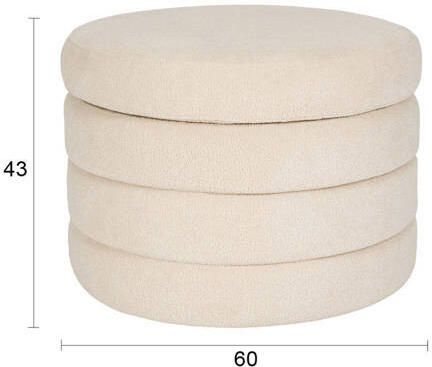 Housecraft living Zuma Poef met opbergruimte Bouclé Beige - Foto 3