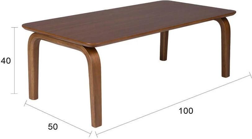 Housecraft living Walden Salontafel 100 x 50 Hout Walnootkleur bruin - Foto 4