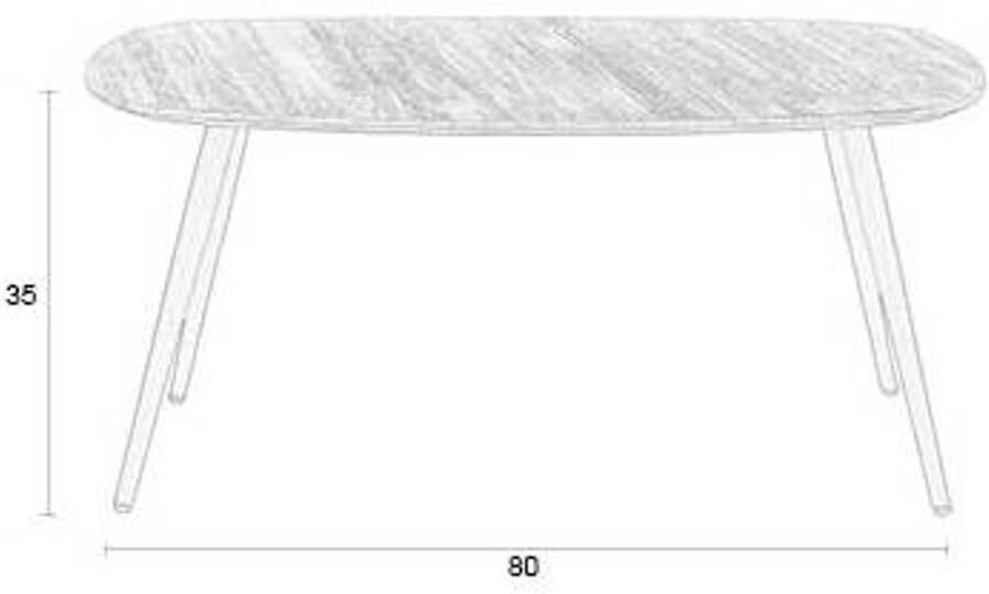 Housecraft living Feliz Lifestyle Gualdo Salontafel Hout Teak 80x40 cm Bruin - Foto 2