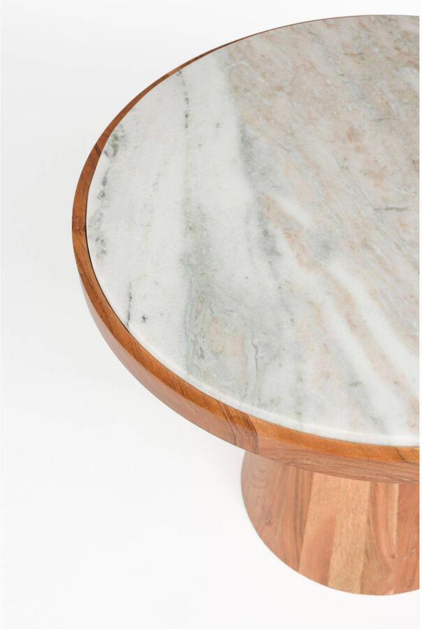 Housecraft living Mees Salontafel Rond 50 cm Marmer Hout Bruin - Foto 2