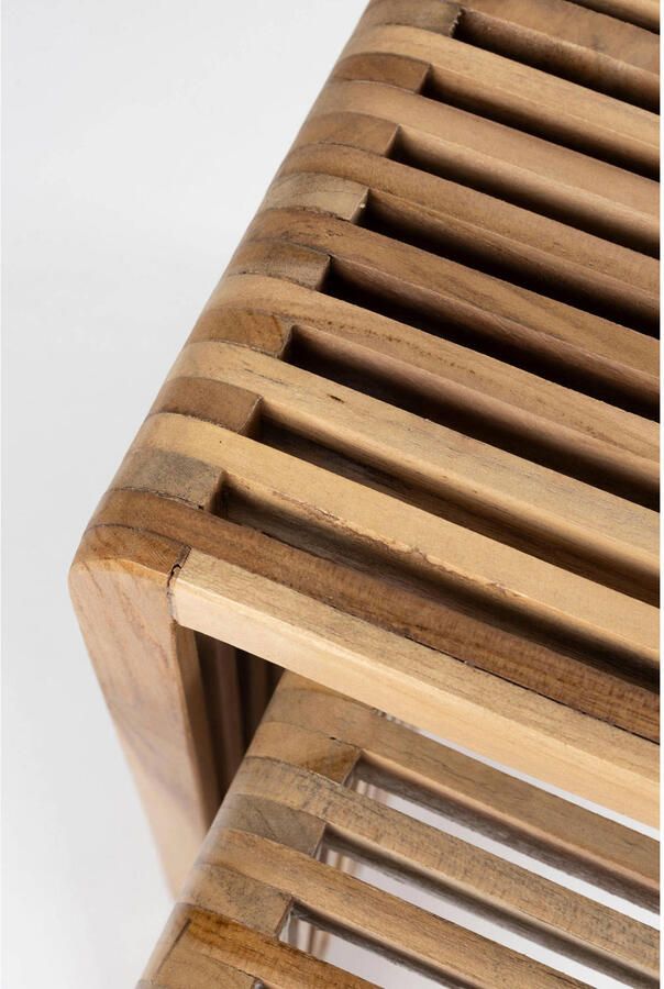 Housecraft living Djia Salontafel Rechthoekig Teak Hout Set van 2