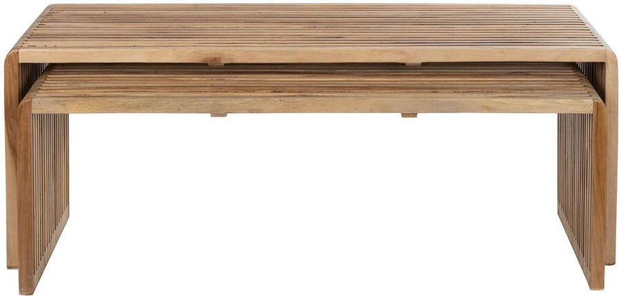 Housecraft living Djia Salontafel Rechthoekig Teak Hout Set van 2 - Foto 2