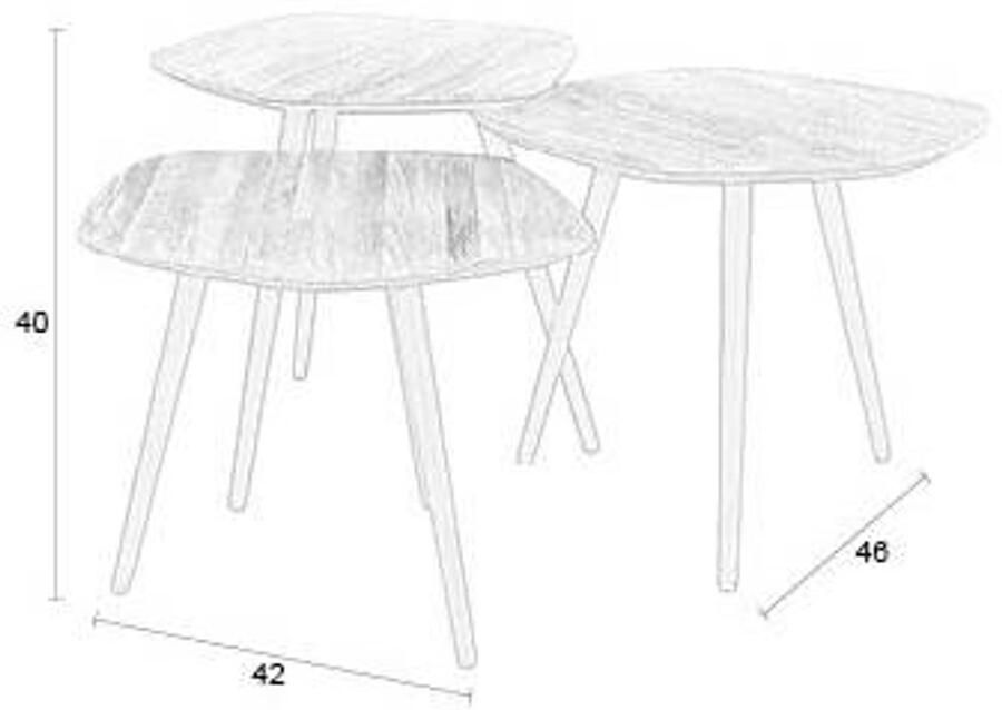 Housecraft Living Housecraft Cuties Salontafel Hout Set van 3 - Foto 2