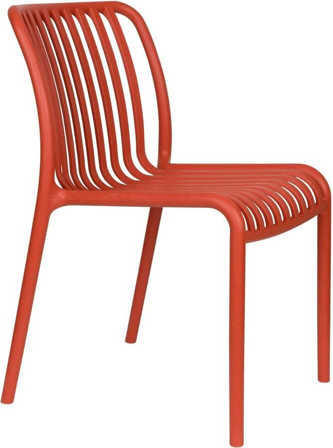 Housecraft Living Mante Tuinstoelen Kunststof Terra| Rood Set van 4 - Foto 2
