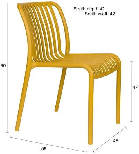 Housecraft Living Mante Tuinstoelen Kunststof Geel Set van 4 - Foto 3