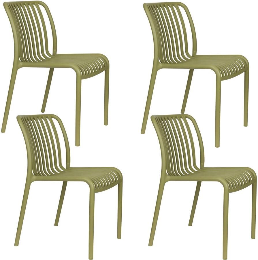 Housecraft Living Mante Tuinstoelen Kunststof Groen Set van 4