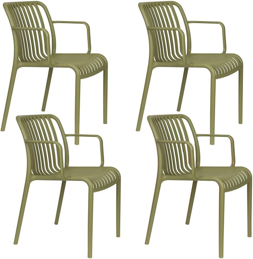 Housecraft Living Mante Tuinstoelen Groen Set van 4