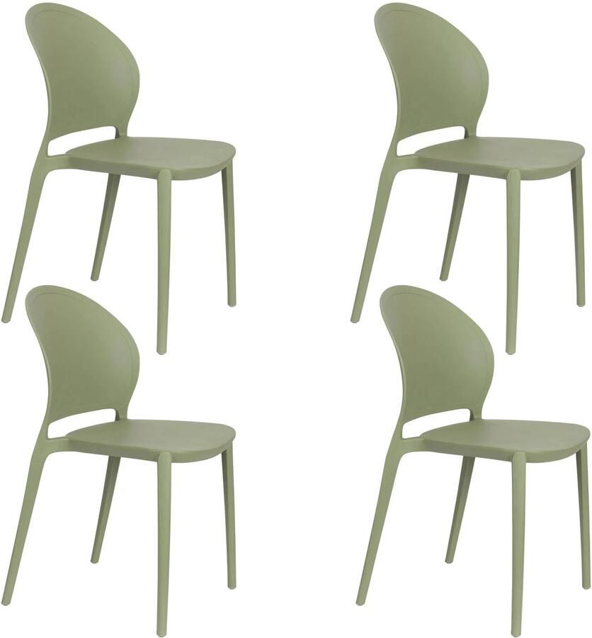 Housecraft Living Housecraft Sjoerd Tuinstoelen Kunststof Groen Set van 4