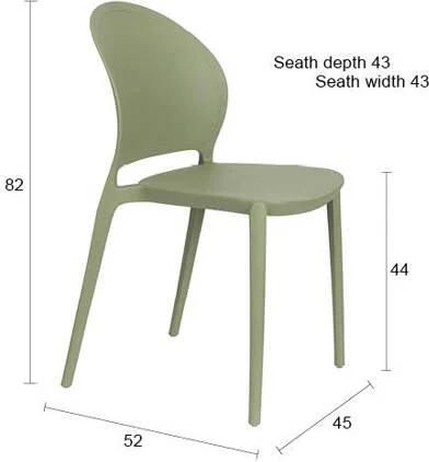Housecraft Living Housecraft Sjoerd Tuinstoelen Kunststof Groen Set van 4 - Foto 3