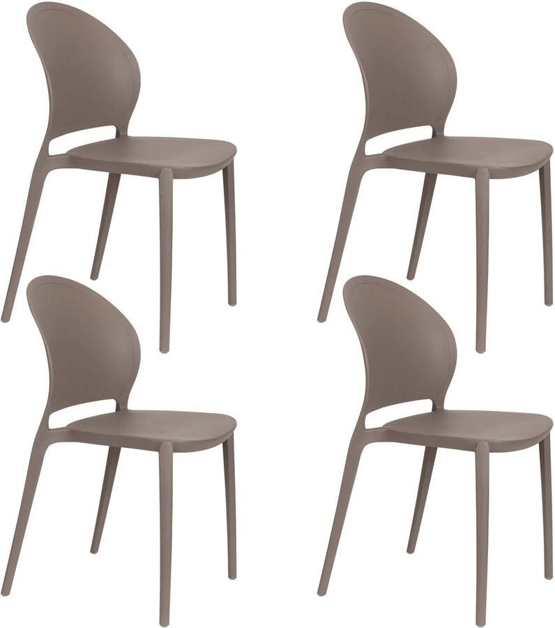 Housecraft Living Housecraft Sjoerd Tuinstoelen Kunststof Grijs Set van 4