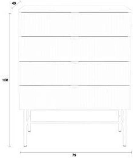 Housecraft living Feliz Lifestyle Cayo Ladekast Kast 4 lades Wit - Foto 3