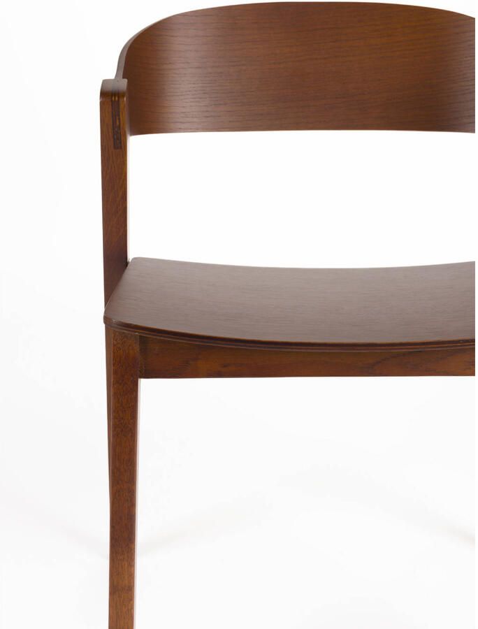 Housecraft Living Housecraft Wooz Eetkamerstoelen Eikenhout Walnoot bruin Set van 2 - Foto 2