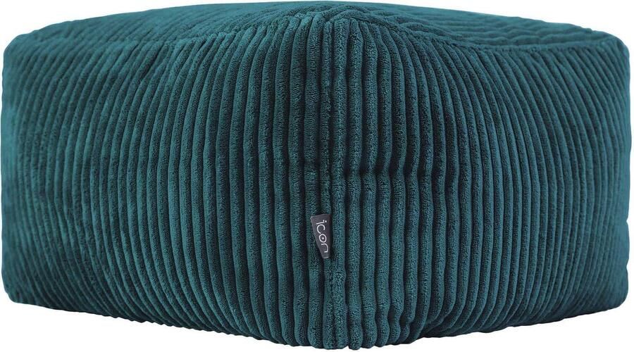Icon Amara Corduroy Hocker Teal Groen Zitzak Stoel met Vulling Cord Poef Woonkamerzitzakken - Foto 2