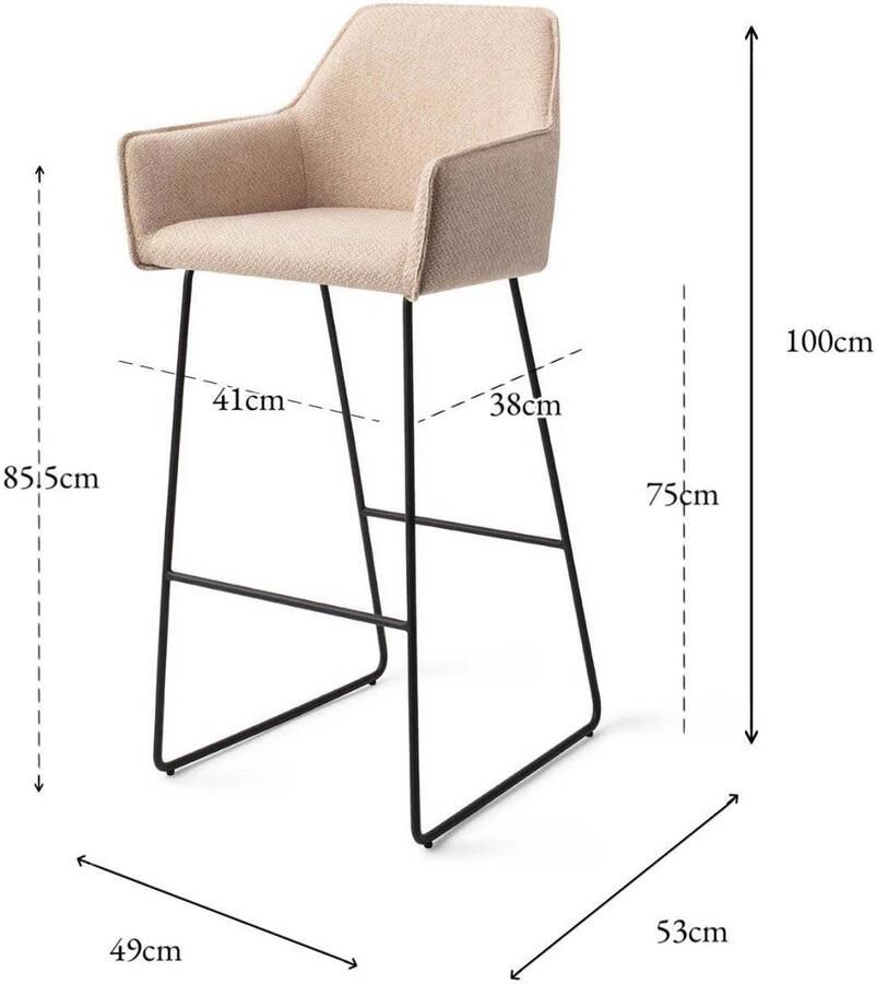 Jesper Home Barkruk Hofu Slide Black Wild Walnut (zithoogte 75cm) - Foto 2