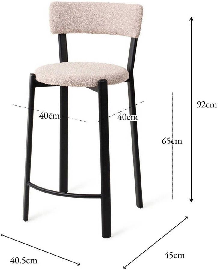 Jesper Home Barkruk Obu Bouclé Blush (zithoogte 65cm)