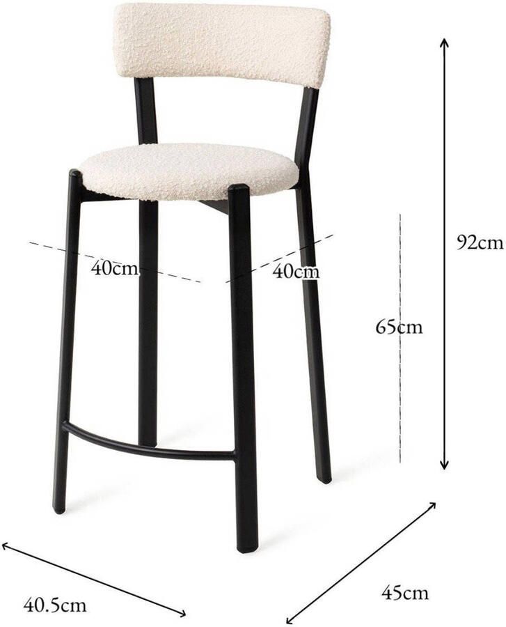 Jesper Home Barkruk Obu Bouclé Icing on the Cake (zithoogte 65cm)