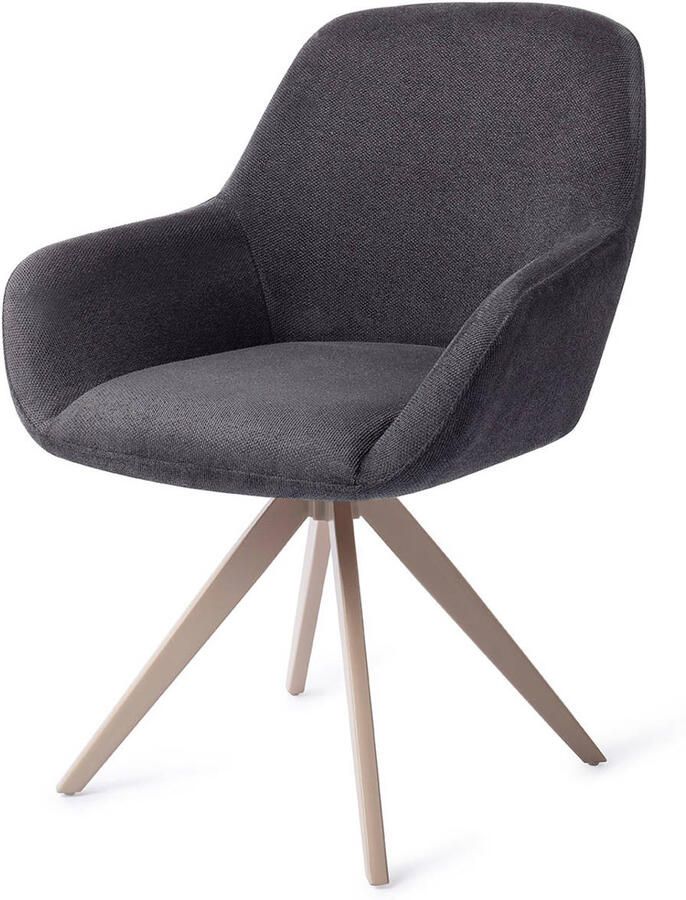 Jesper Home Eetkamerstoel Kushi Draaibaar Turn Beige Black-Out