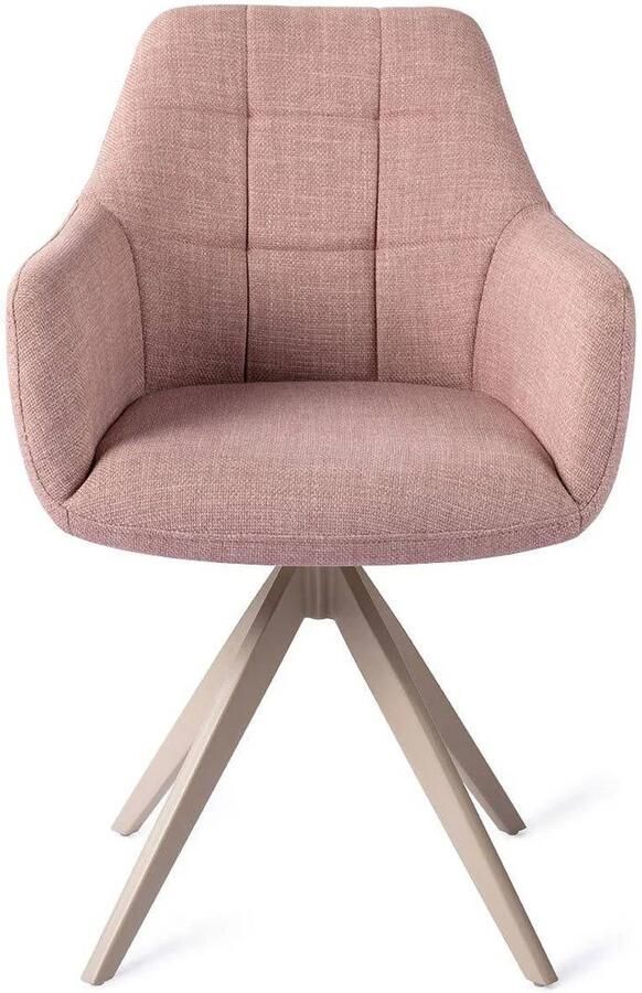 Jesper Home Draaibare Eetkamerstoel Noto Turn Beige Vintage Rose