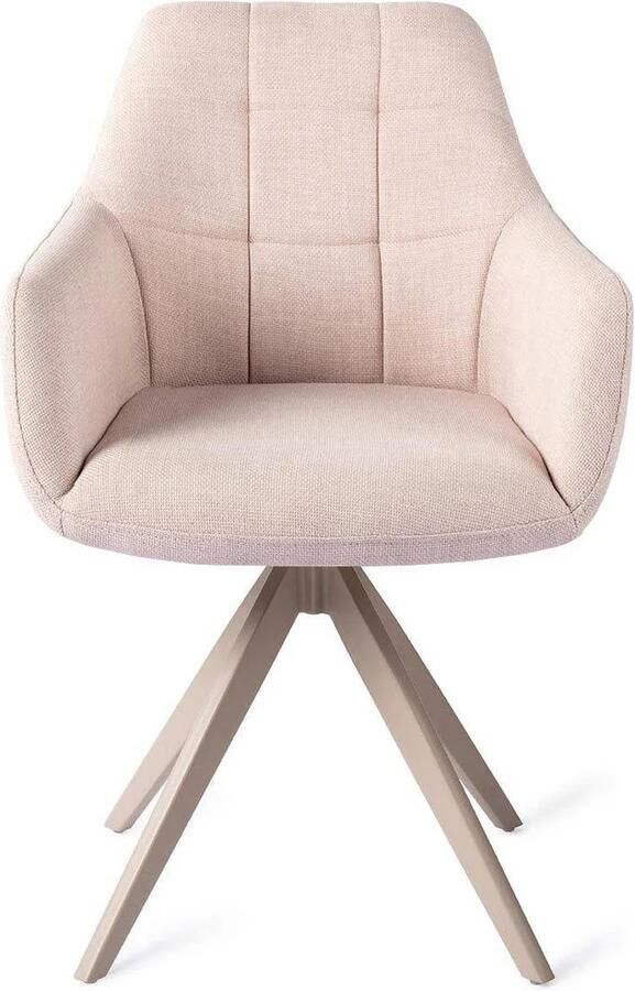 Jesper Home Draaibare Eetkamerstoel Noto Turn Beige Petal Pink