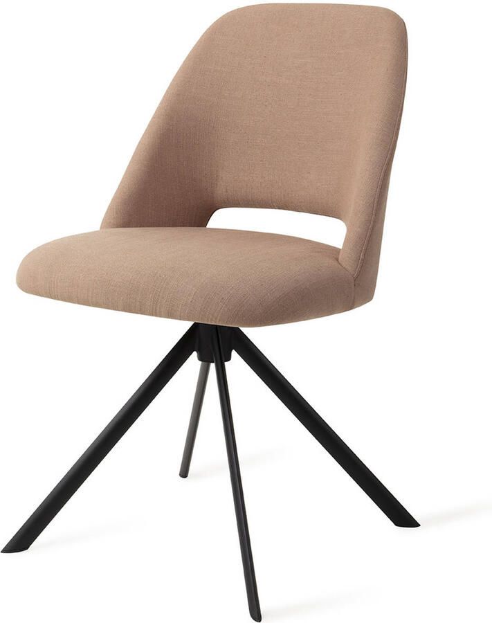 Jesper Home Eetkamerstoel Sasue Draaibaar Revolve Black Luster Liver