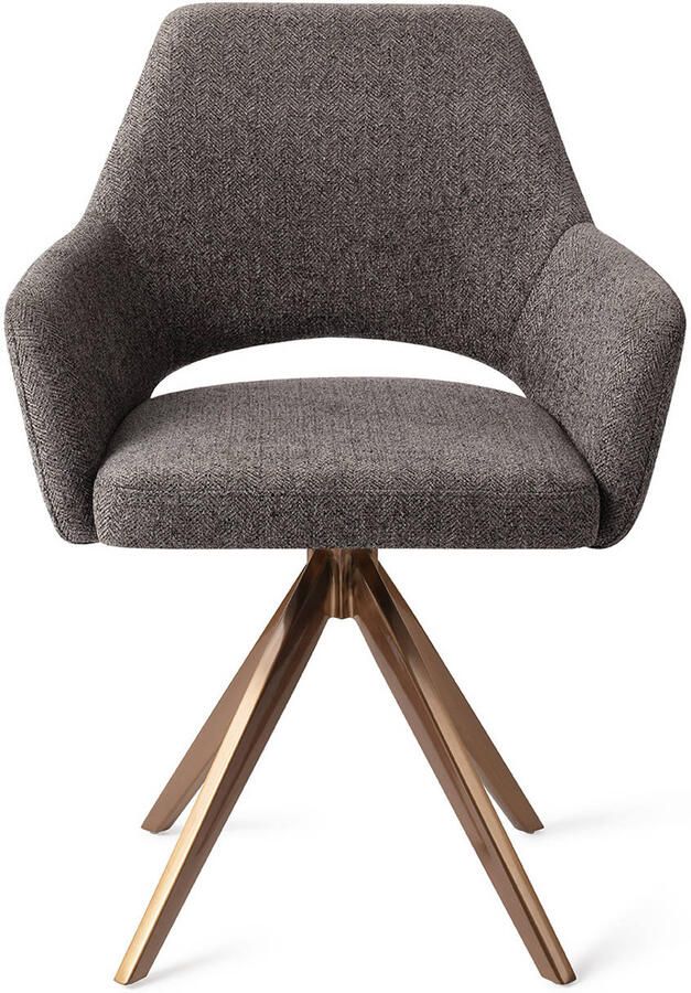 Jesper Home Eetkamerstoel Yanai Turn Rose Gold Amazing Grey - Foto 3