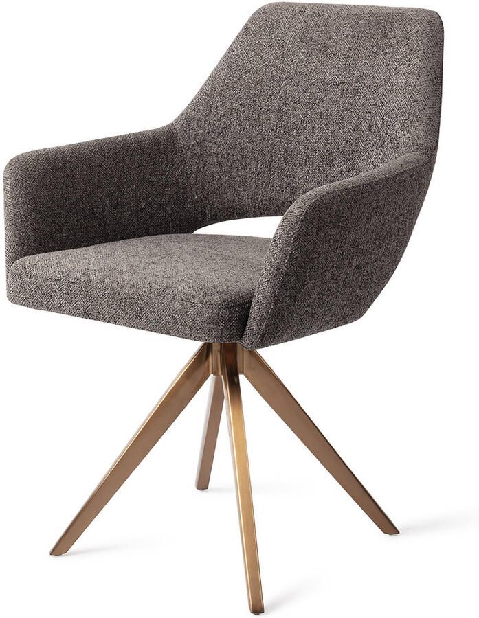 Jesper Home Eetkamerstoel Yanai Turn Rose Gold Amazing Grey - Foto 2